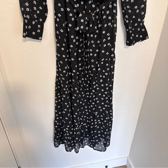 ASOS YAS Ditsy Floral Midi Dress Square Neck Black White Size XS Women’s - Picture 4 of 10